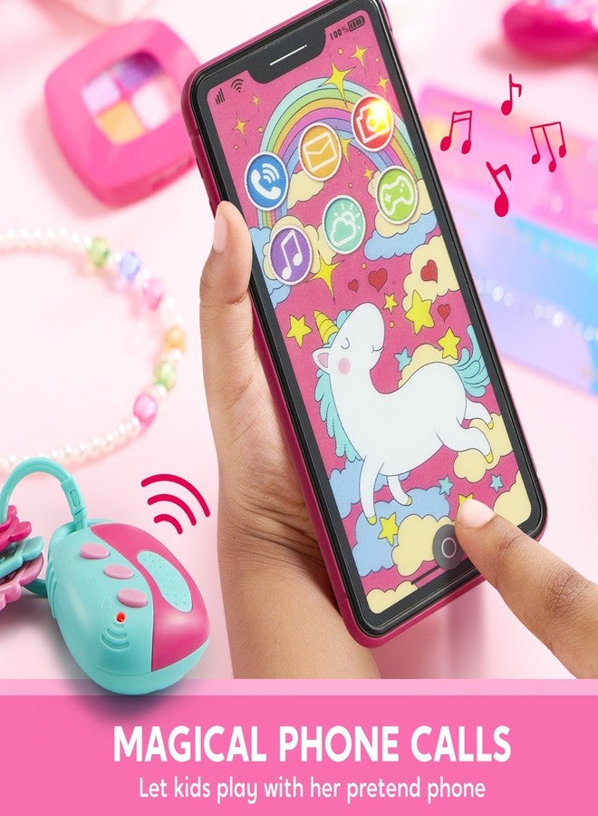 SYNCFUN Play Purse Set for Little Girls, 27 PCS Princess Toy Set with Handbags, Makeup, Phone, Wallet, Jewelry, Lipstick & Keys, for Girls 3 4 5 6 Years Old Toddlers Kids - Image 2